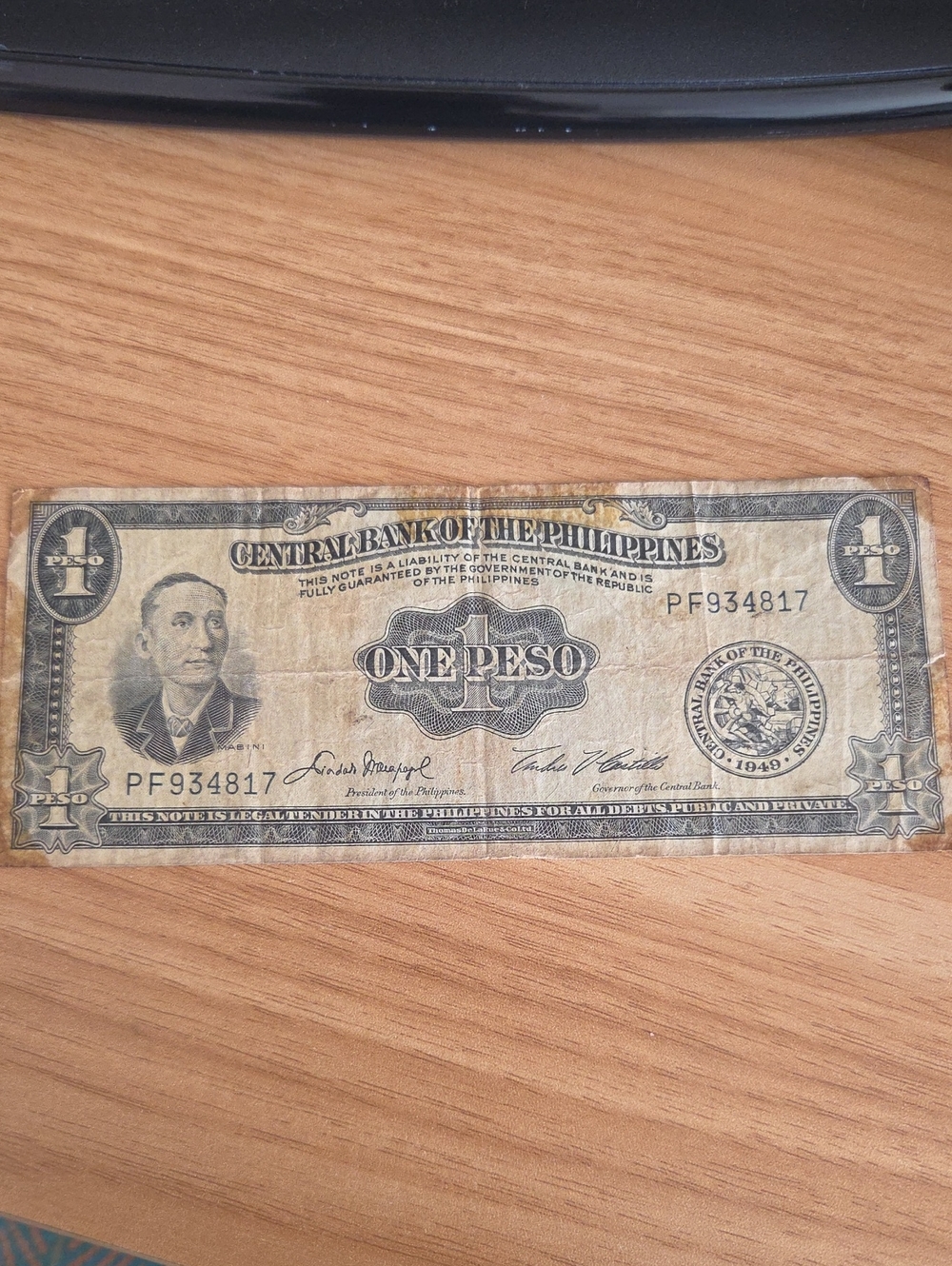 Vintage One Peso Decorative Collectible - Cream